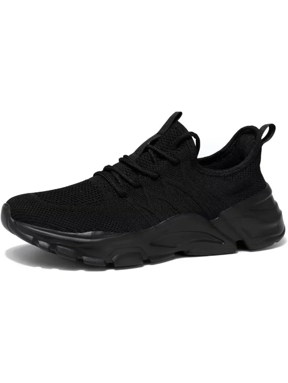 Men's Black Lightweight Non Slip Resistant Athletic Sports Walking Gym Sneakers